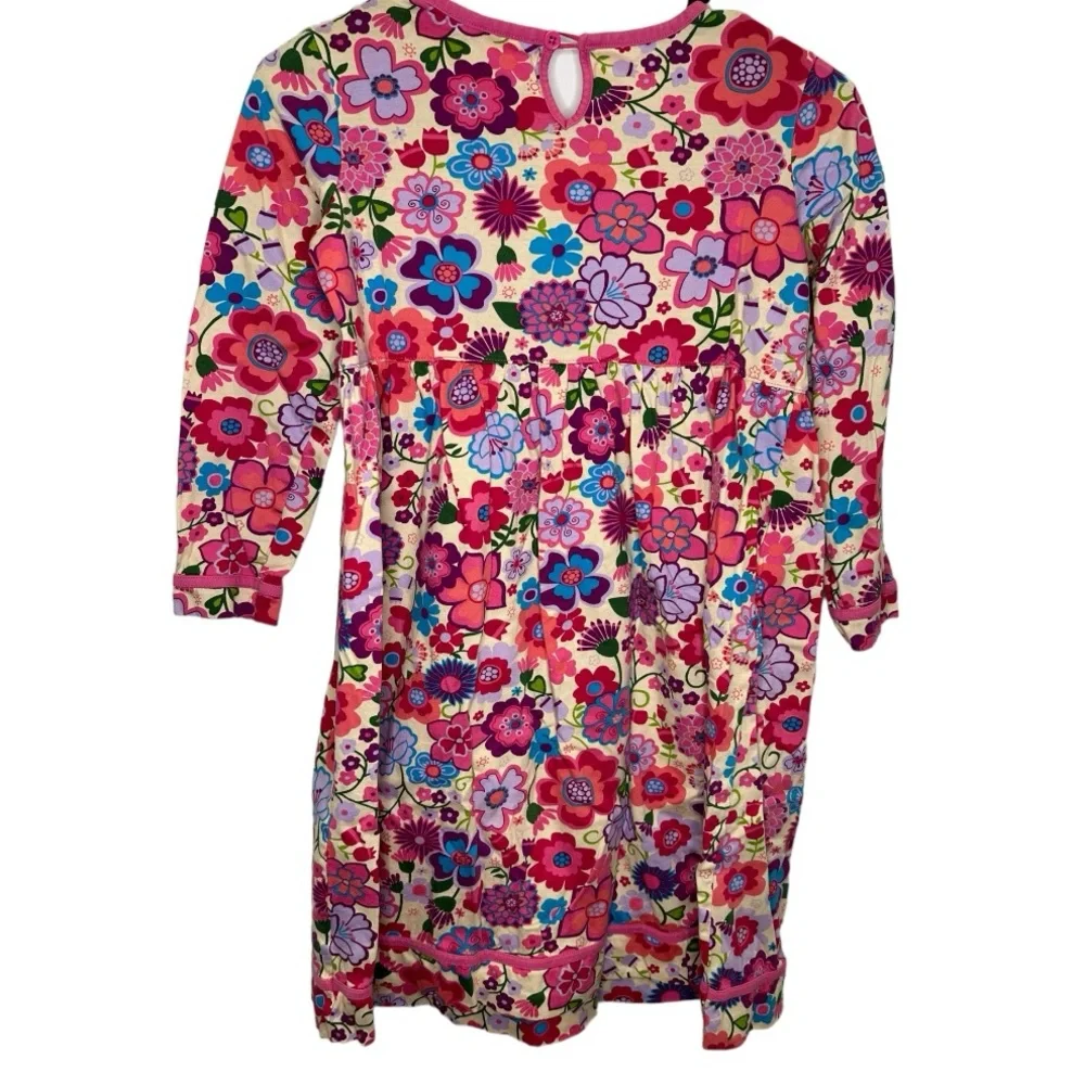 Hanna Andersson Floral Dress Girls Size 140 cm (Size 10)Long Sleeve Knee Length - Picture 4 of 7
